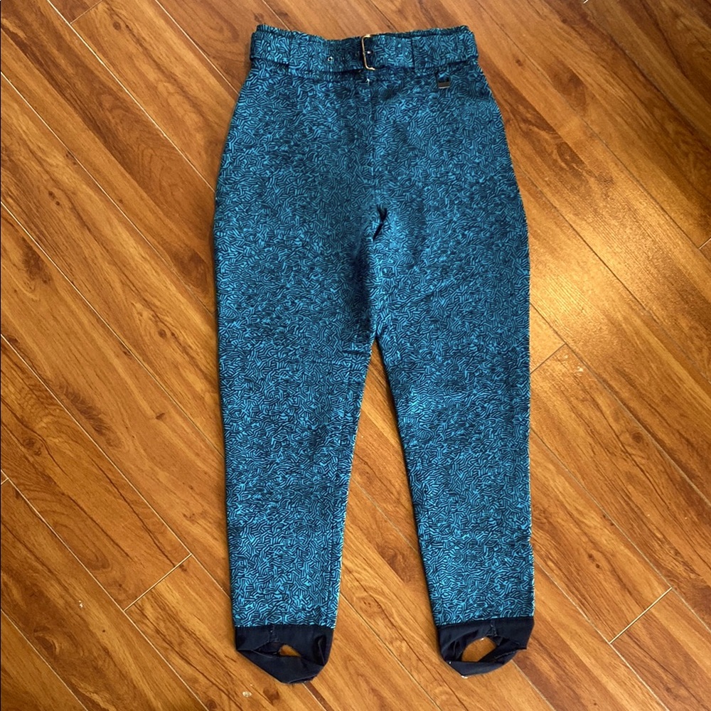 Teal all-over Patterned Vintage Bold Pants